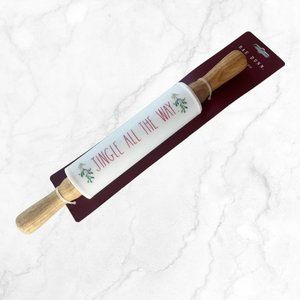Rae Dunn Holiday Rolling Pin Jingle All The Way White